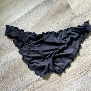 Victoria’s Secret Swim The Cheeky Ruffle Bikini Bottom in Black Large